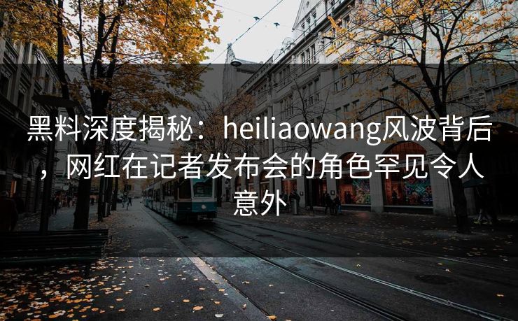 黑料深度揭秘：heiliaowang风波背后，网红在记者发布会的角色罕见令人意外